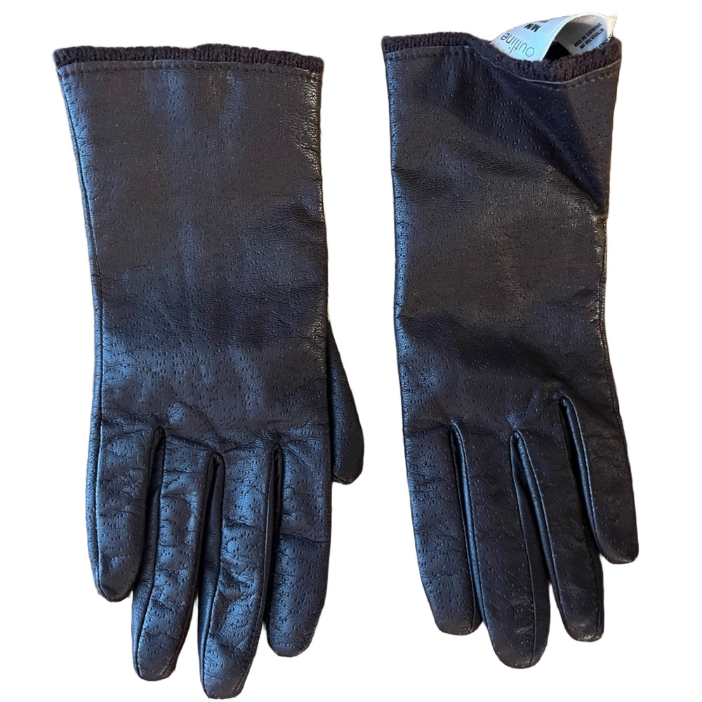 Outline Size Medium Genuine Leather Ladies Gloves - Lined Dark Brown
